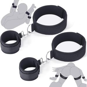 BDSM Restraint Kit – Adjustable Handcuffs & Thigh Straps for Couples Play